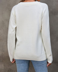 Loose Loving Letters Round Collar Long-sleeved Sweater