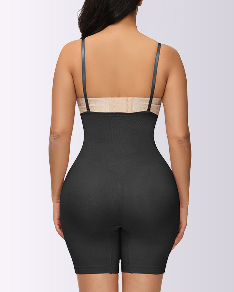 Tummy Control Pants Suspenders One-Piece Butt Lifting Boxer Shaping Shapewear