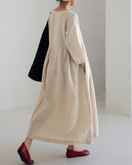 Dress Loose Casual Baggy Oversized Long Sleeve Midi Dress