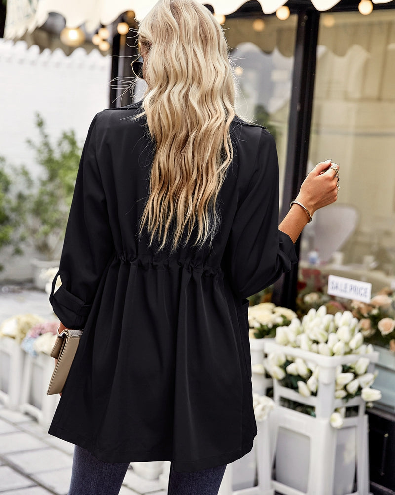 Casual Drawstring Cardigan Jacket Outerwear
