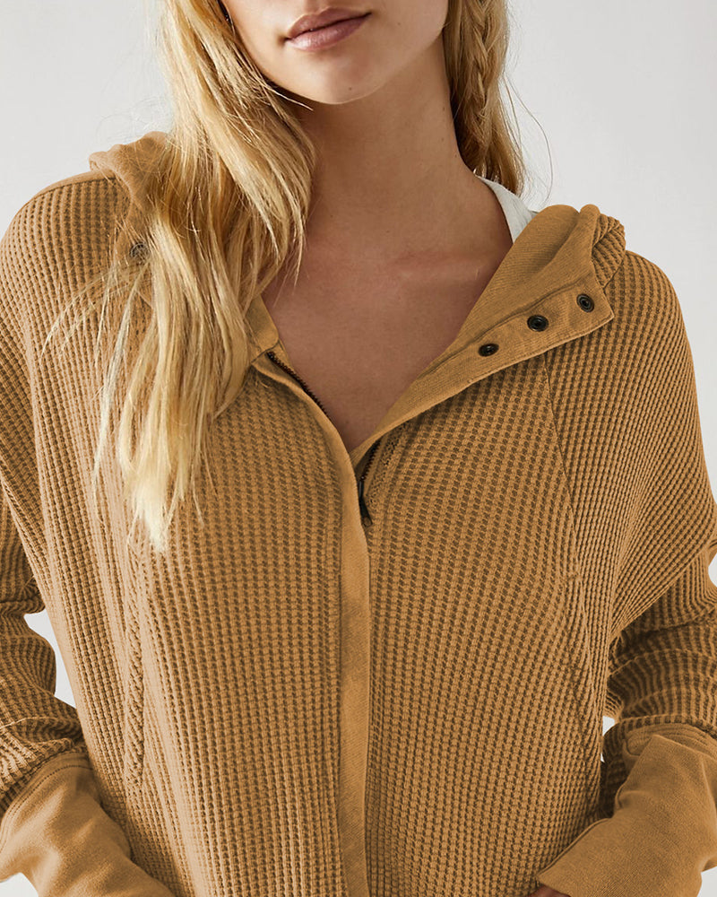 Long Sleeve Loose Slouchy Zip Hoodie Jacket
