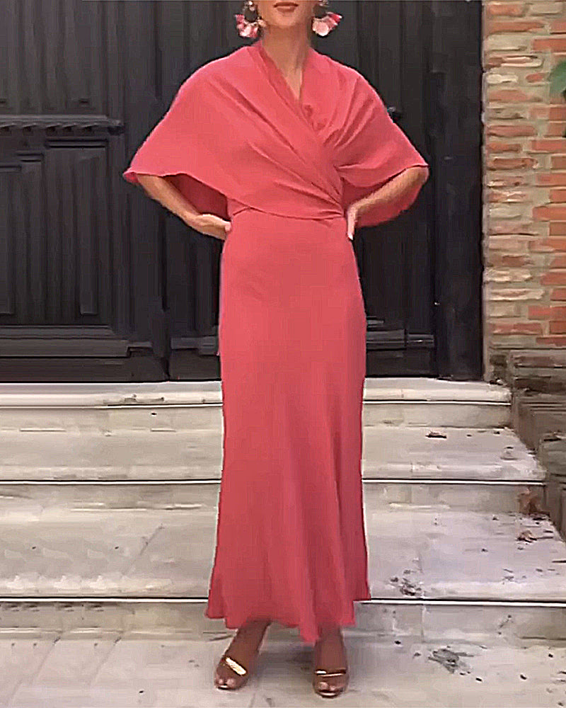 Soft Two-Piece Set Multiwears Versatile Irregular Top and Elegant Dress