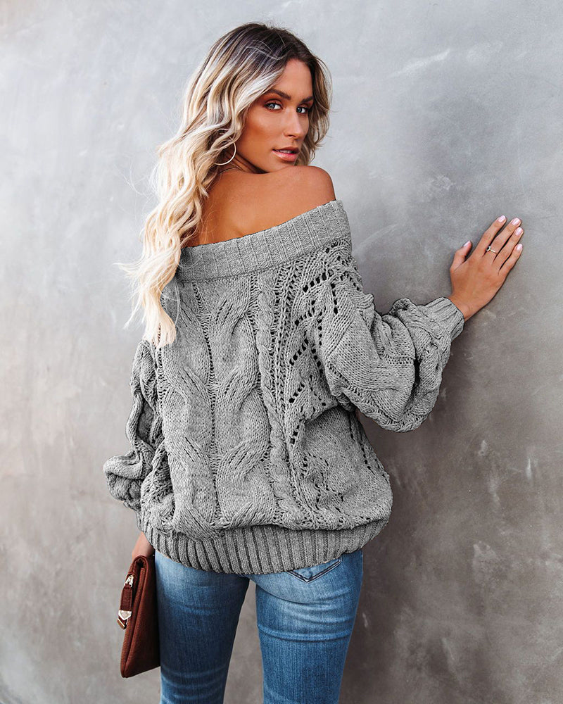 Off Shoulder Loose Knitwear Sweater