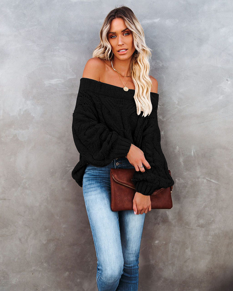 Off Shoulder Loose Knitwear Sweater