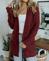 Open Front Knit Cardigan Sweater