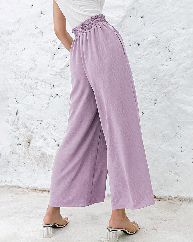 High Waisted Straight Leg Pants Wide Leg Casual Relaxed Fit Lounge Sweatpants