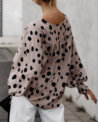 Pink Button Frill Cuffs Oversize Puff Sleeve Blouse