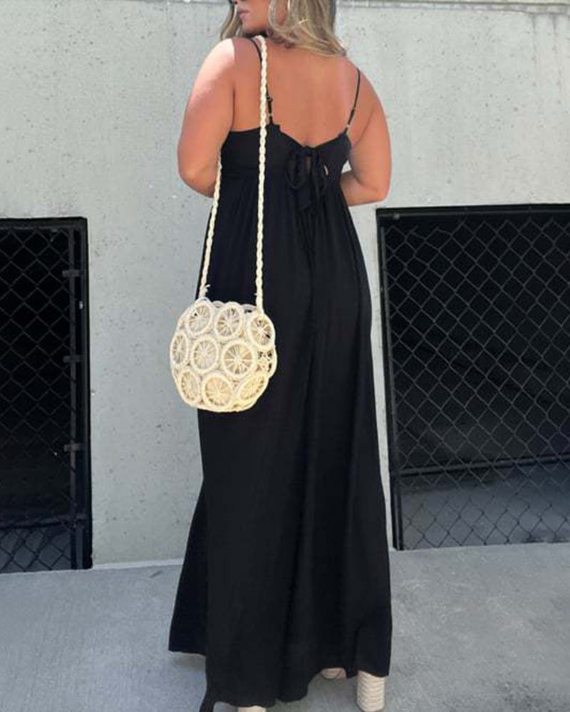 Casual Loose-Fitting Sleeveless Wide-Leg Jumpsuit