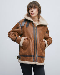 Lamb Coat Loose Thick Leather Jacket
