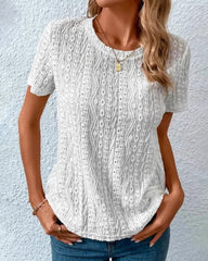 Casual Loose Fit Short Sleeve T-shirts Blouse