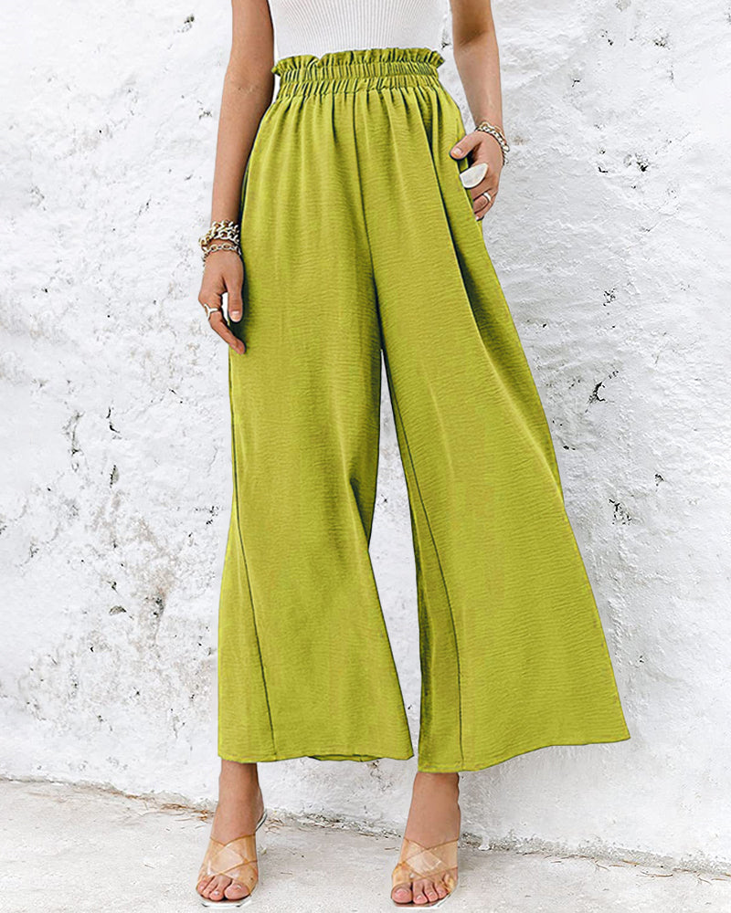 High Waisted Straight Leg Pants Wide Leg Casual Relaxed Fit Lounge Sweatpants