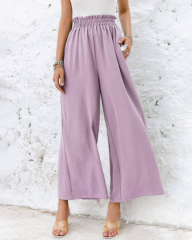 High Waisted Straight Leg Pants Wide Leg Casual Relaxed Fit Lounge Sweatpants