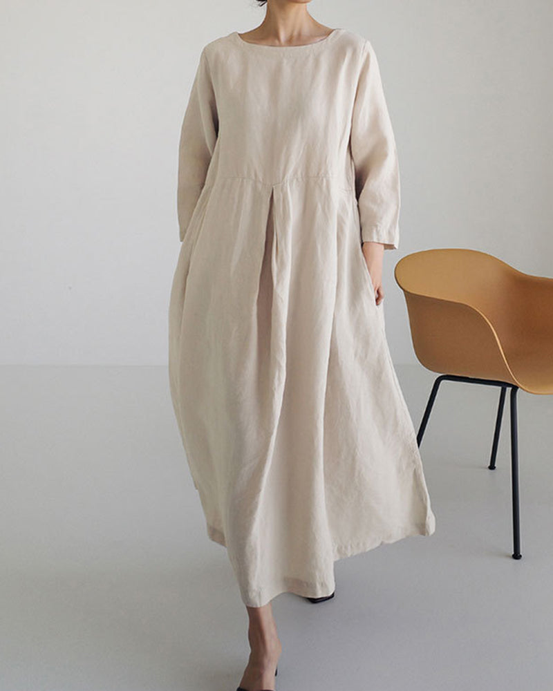 Dress Loose Casual Baggy Oversized Long Sleeve Midi Dress