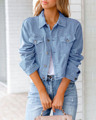 Cropped Denim Jacket Button Down Short Trucker Distressed Raw Hem Ripped Jean Jackets