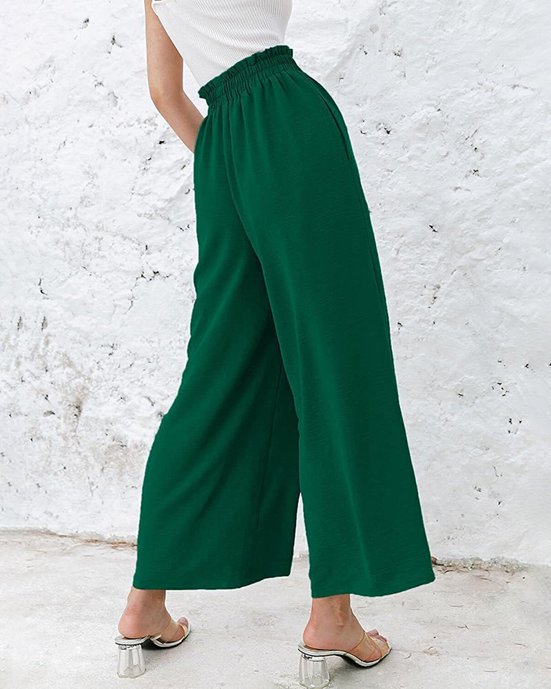 High Waisted Straight Leg Pants Wide Leg Casual Relaxed Fit Lounge Sweatpants