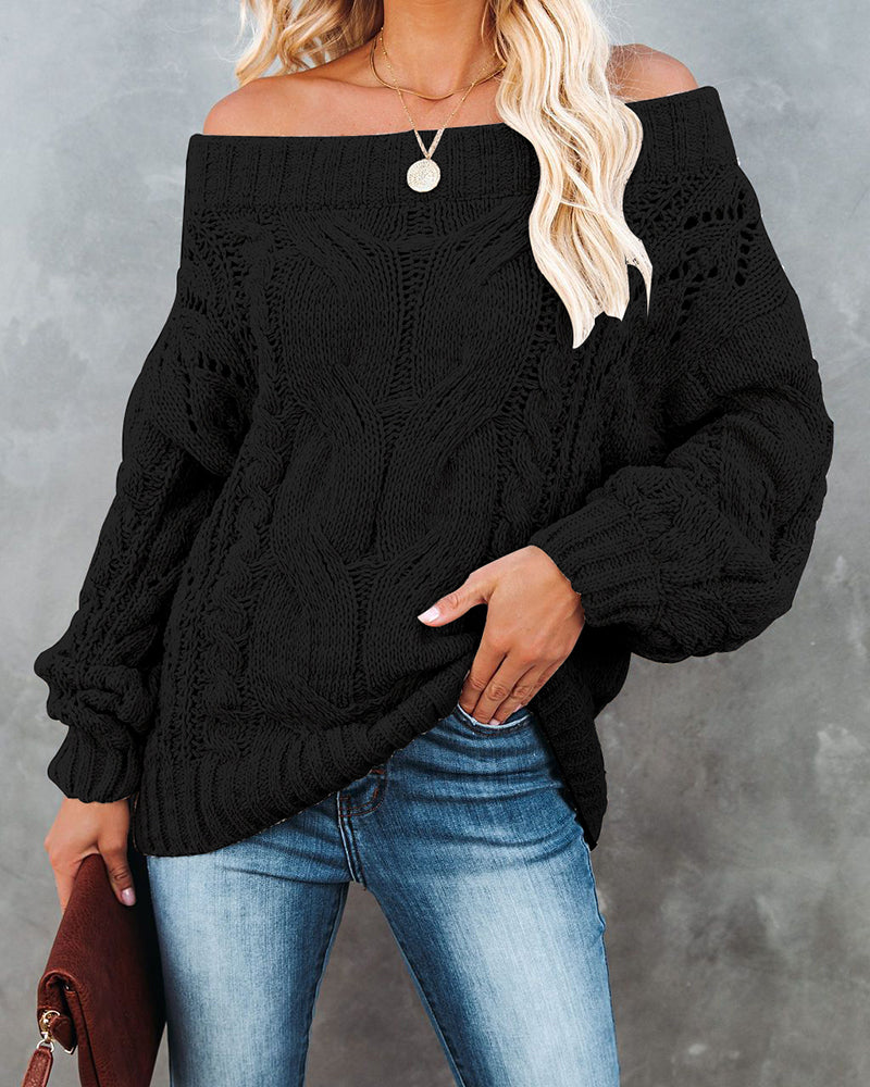 Off Shoulder Loose Knitwear Sweater