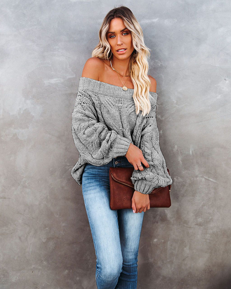 Off Shoulder Loose Knitwear Sweater