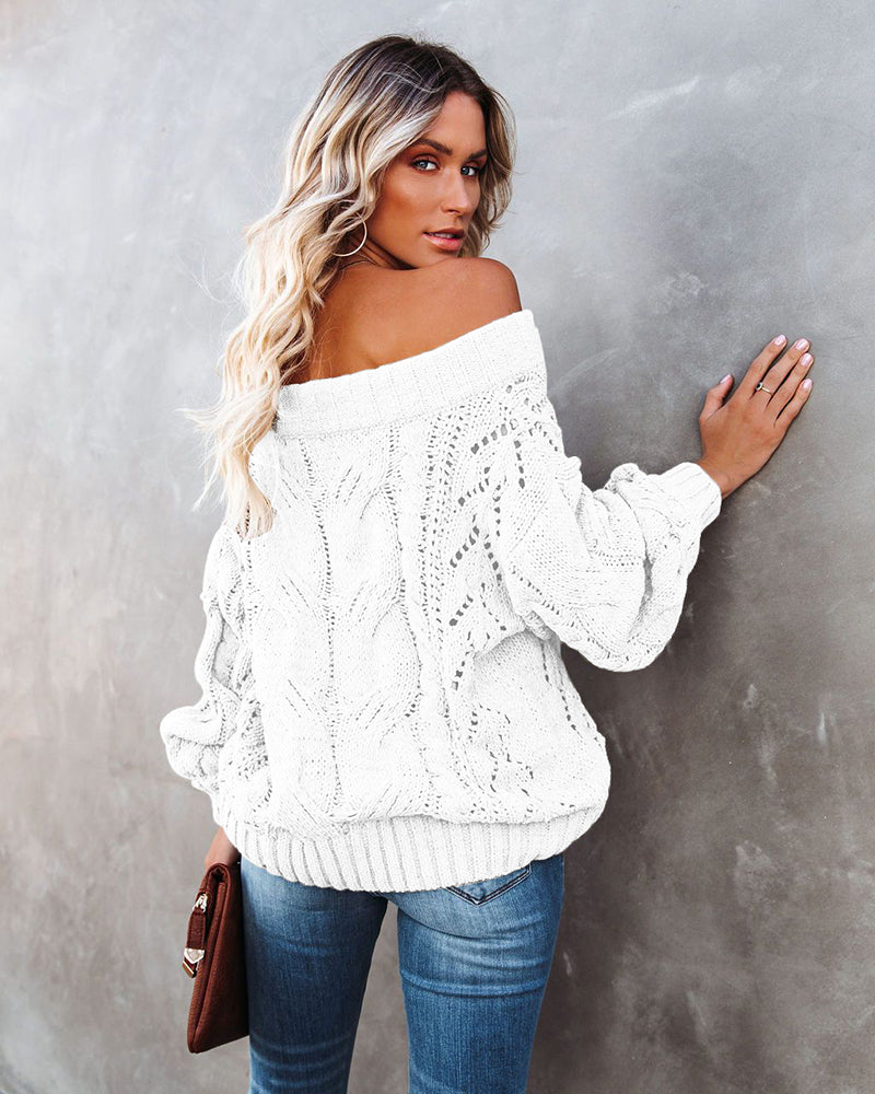 Off Shoulder Loose Knitwear Sweater