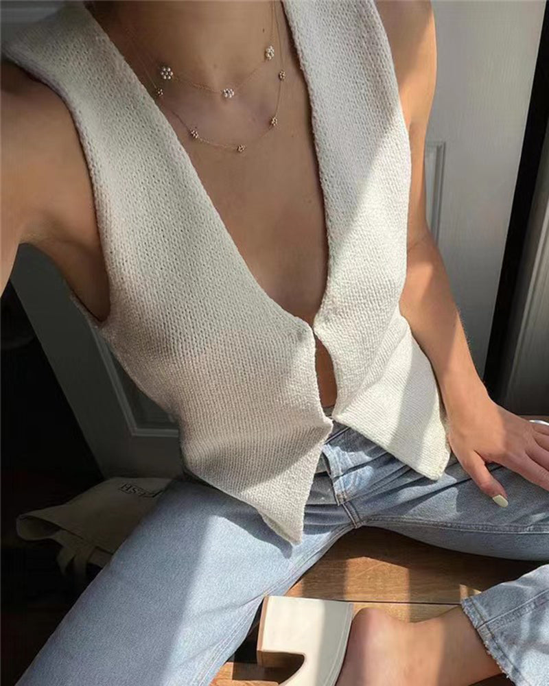 Summer Knitted Crop Top Vest Bandeau Crochet Tank Tops