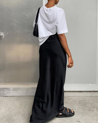 Elegant Satin Trumpet Skirts Fashion Slim High Waist Skirts