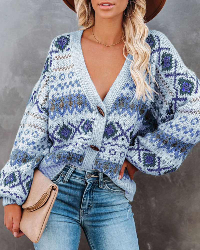 Loose Casual V-neck Cardigan Sweater Jacket