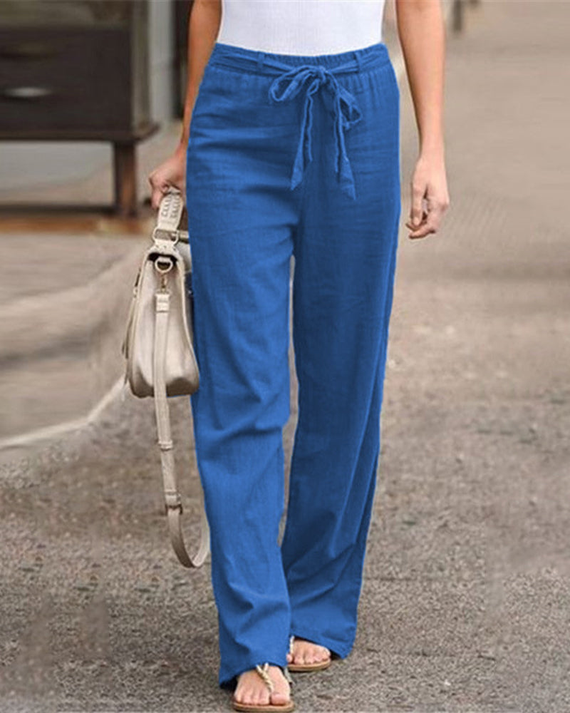 Pants Wide Leg High Waisted Drawstring Baggy Trousers Pants