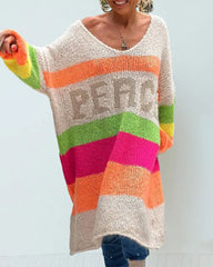 Bohemian Casual Pullover Sweater Dress