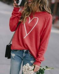 Valentine's Day Heart Crewneck Sweatshirt for Women Cute Shirts Long sleeve