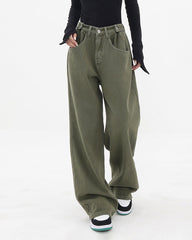 Plus Size Jeans High Waist Wide Leg Pants