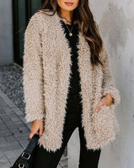 Teddy Bear Coat Winter Warm Loose Oversized  Fleece Jacket Pockets Coat