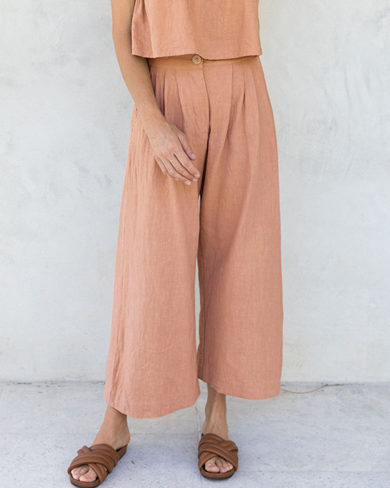 Cropped Wide Leg Pants Casual Pants