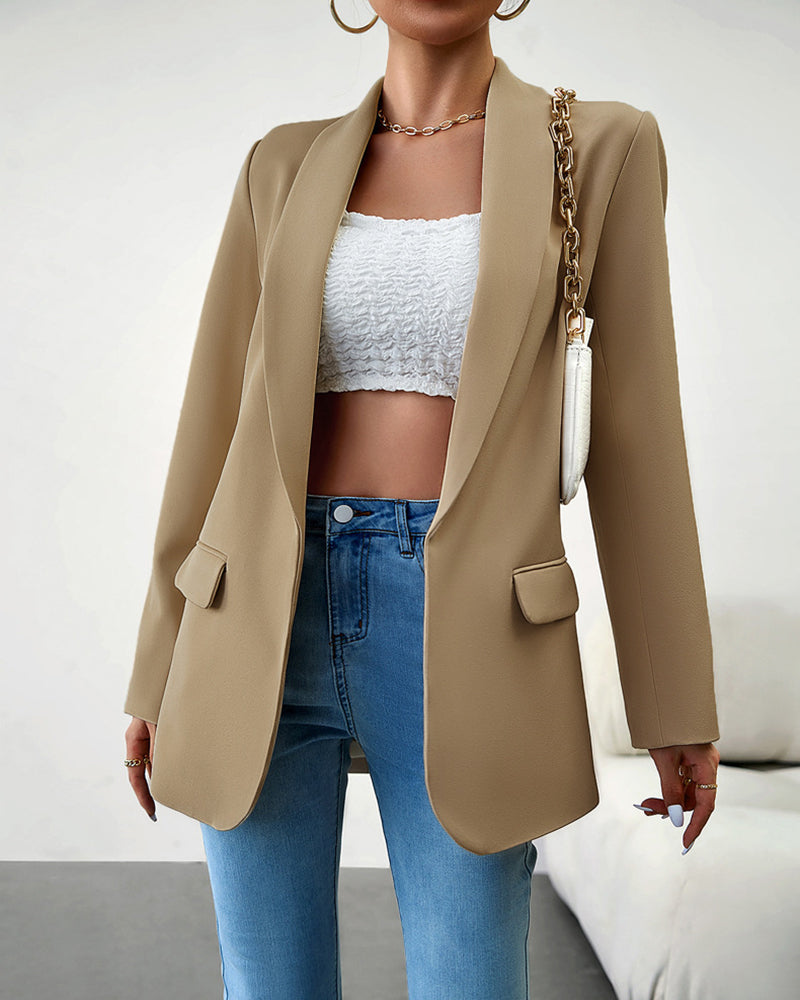 Casual Blazers Open Front Long Sleeve Work Office Blazer Jacket