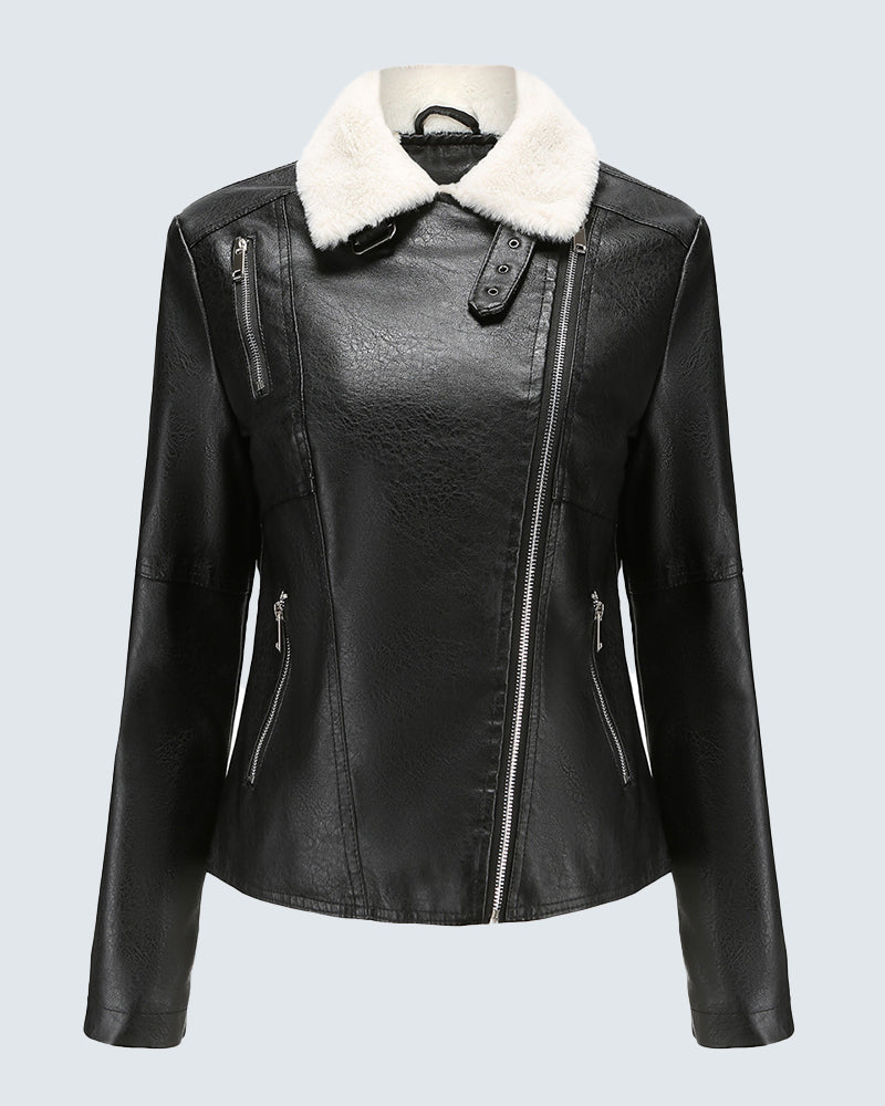 Plus Size Winter Coat Lapel Collar Long Padded Leather Vintage Thicken Coat