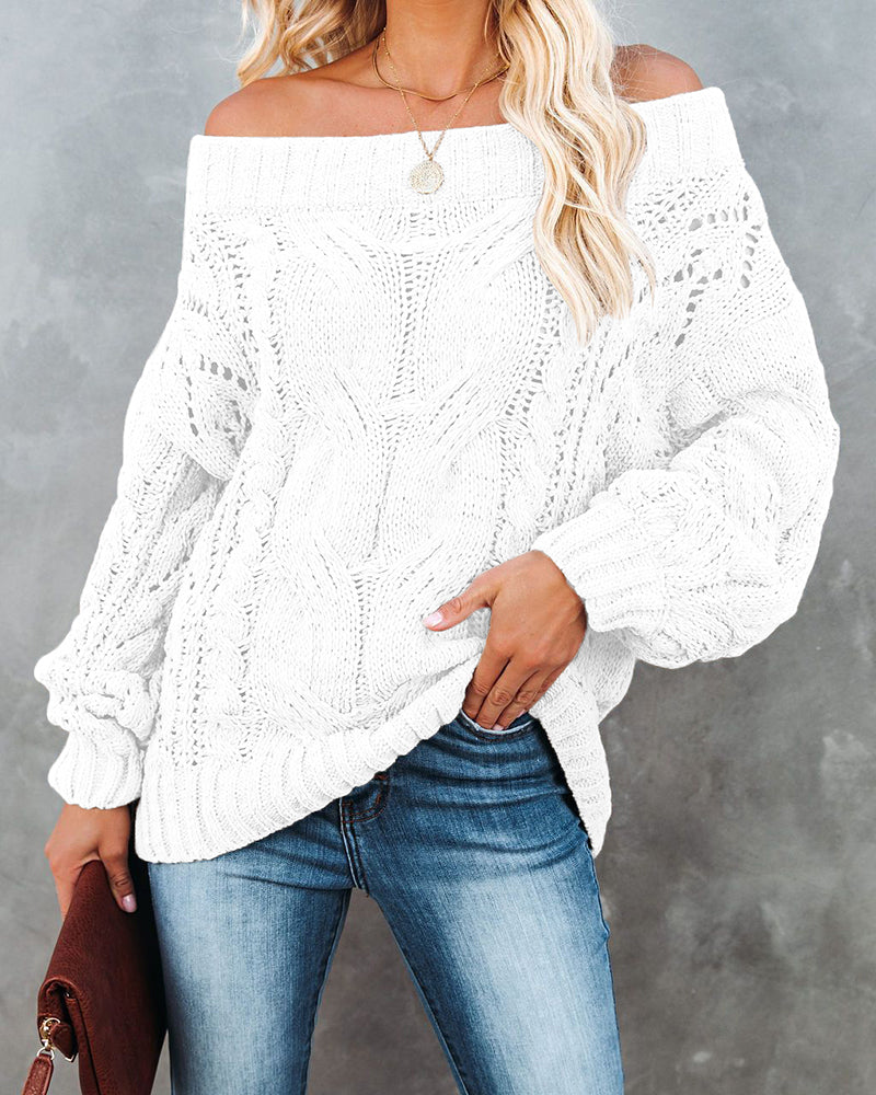 Off Shoulder Loose Knitwear Sweater