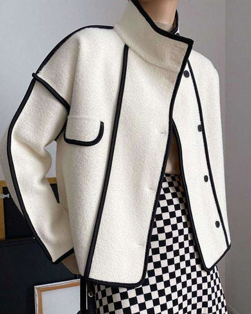 Urban Color Block Long Sleeve Jacket