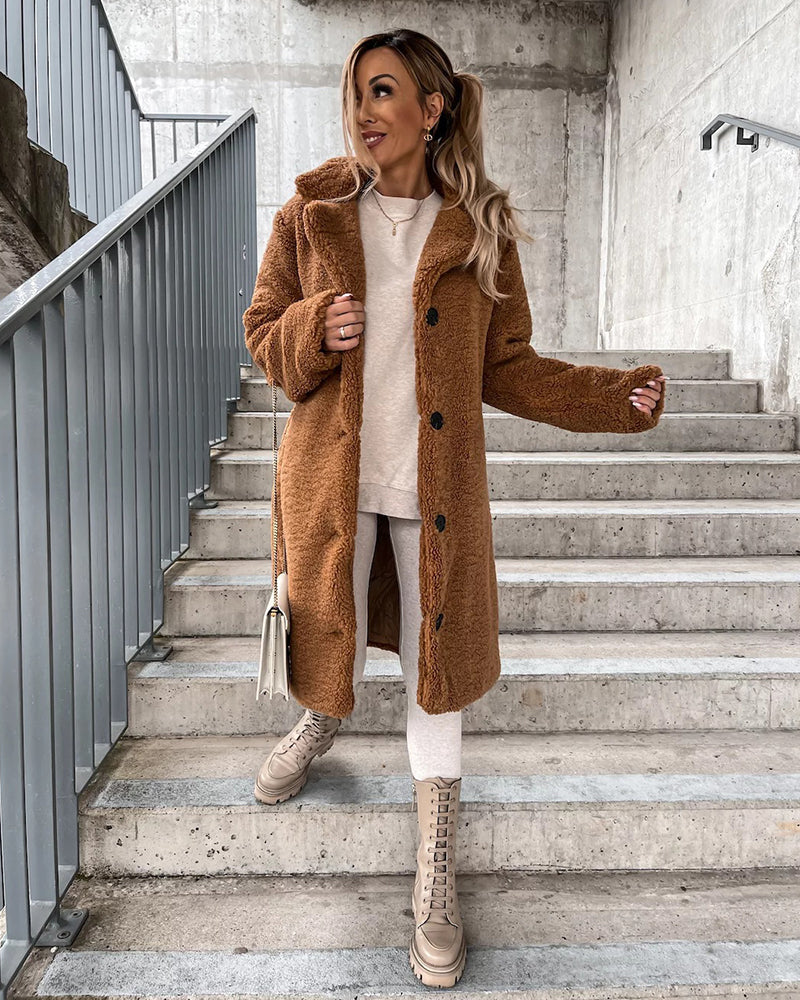 Plush Faux Fur Coat Oversized Teddy Jacket