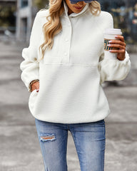 Button Long-Sleeve Snaps Seamless Sweatshirt