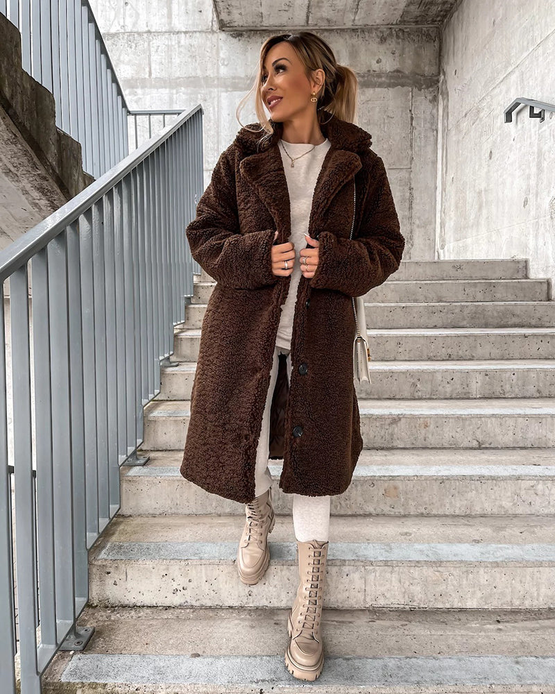 Plush Faux Fur Coat Oversized Teddy Jacket