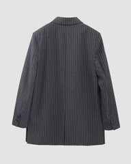 Casual Chic Stripe Blazer Long Sleeve Lapel Work Office Jacket