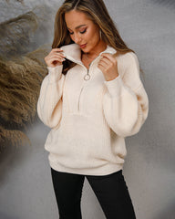 Casual Long Sleeve Half Zip Pullover Sweaters