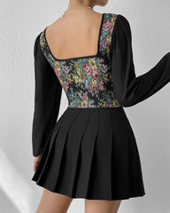 Sexy Long Sleeve Print Drawing Vest