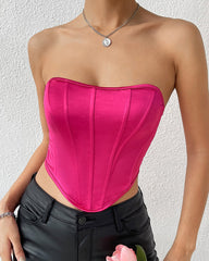 Plain Handkerchief Hem Tube Top