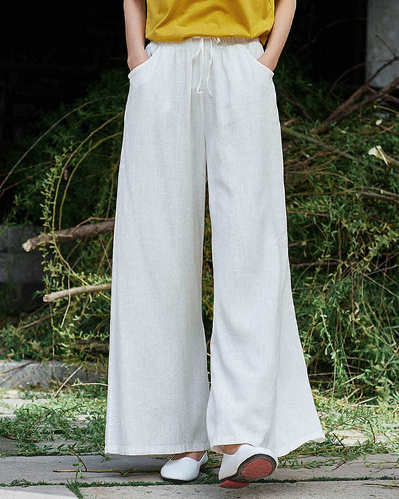 Wide Leg Pants Casual Drawstring Lounge Palazzo Loose Trousers