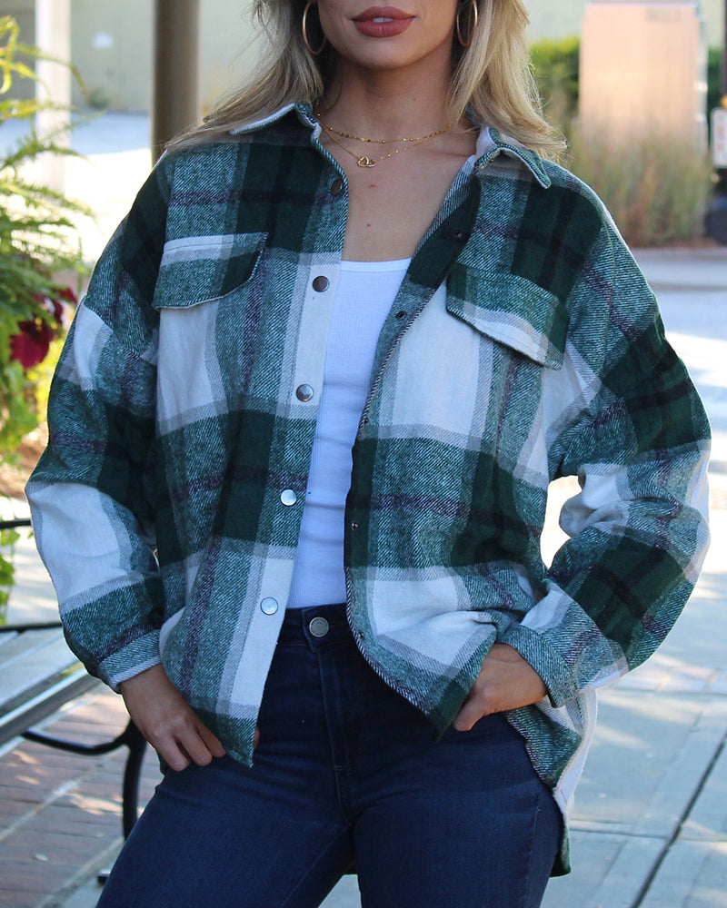 Plaid Print Shirt Jacket Outerwear