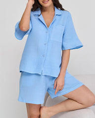 Shorts Sets Button T-Shirts with Shorts Two Piece Outfits Casual Solid Color Lounge Sets