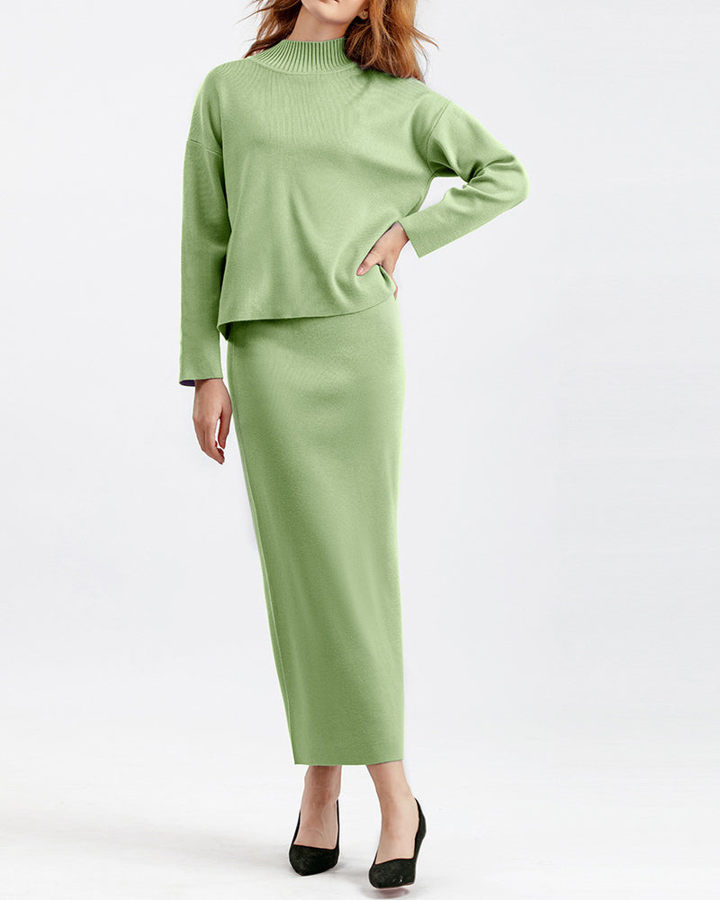 Casual Loose Fashion Long Skirt Two-piece Set