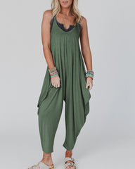 Casual Loose Summer Rompers Sleeveless Loose Spaghetti Strap Baggy Overalls Harem Jumpsuits