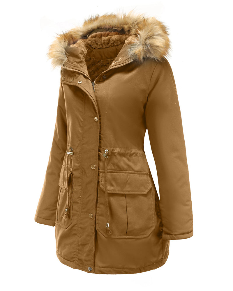 Faux Fur Hood Parka Jacket