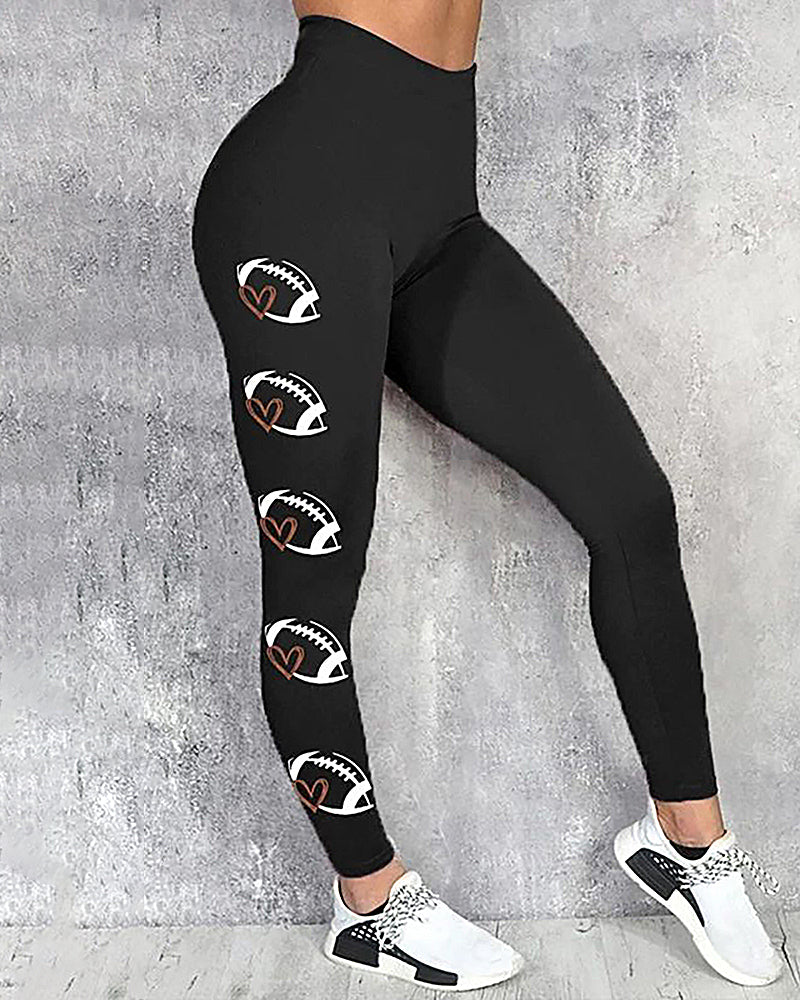 Rugby Print Yoga Pants Sports Seamless Sport Leggings