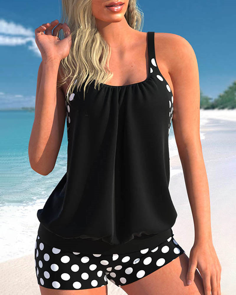 Tummy Control Tankini Sets Tank Top and Boyshort Two Piece Swimsuits